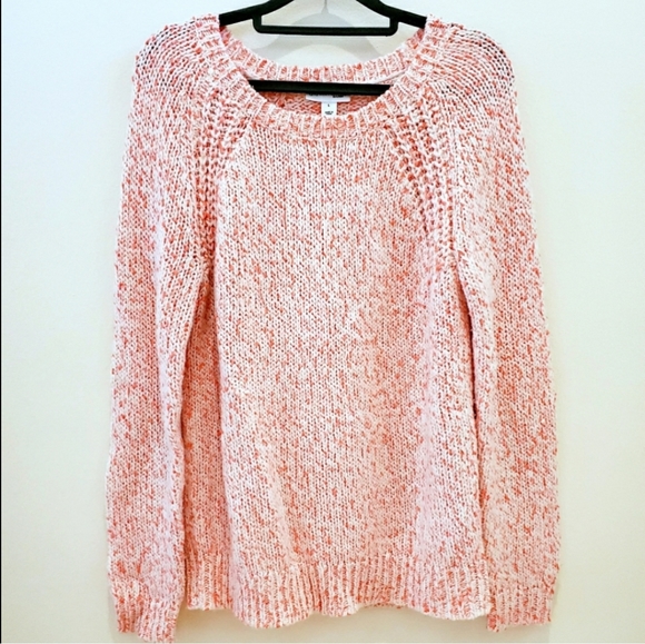 St. John's Bay Sweaters - St. John's Bay Neon Pink & white knit sweater